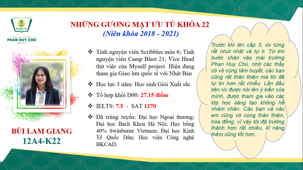 NIỀM VUI TRƯỞNG THÀNH CỦA K22-PHC: 7 GƯƠNG MẶT ƯU TÚ MỞ ĐẦU