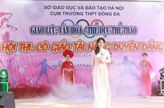 Cô Lê Thị Phương rạng ngời ở Hội thi Cô giáo tài năng duyên dáng