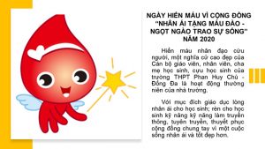 "NHÂN ÁI TẶNG MÁU ĐÀO - NGỌT NGÀO TRAO SỰ SỐNG" NĂM 2020